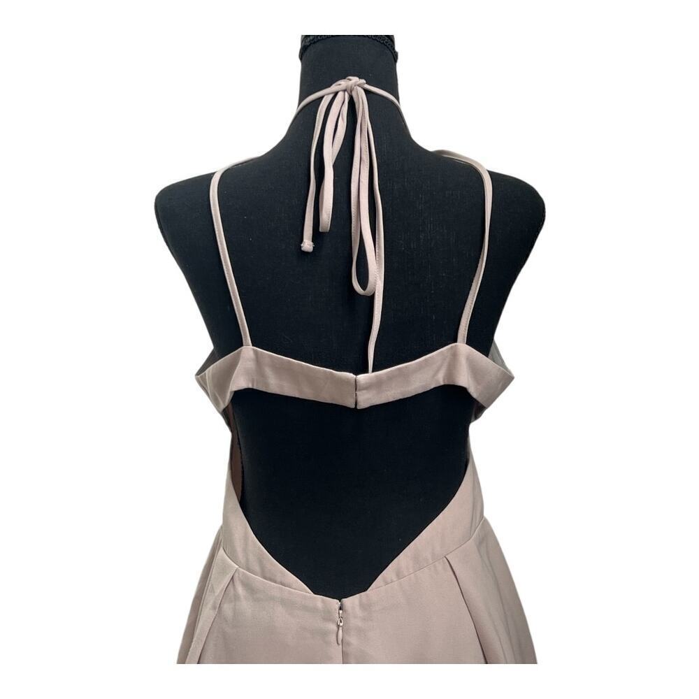 Tan Halter Neck Romper | Flowy Neutral Playsuit - Picture 8 of 11